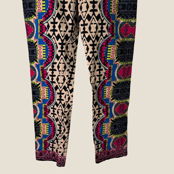 Flying Tomato Vibrant Boho Pattern Stretch Ankle Pants Size L Multicolor - Picture 7 of 9